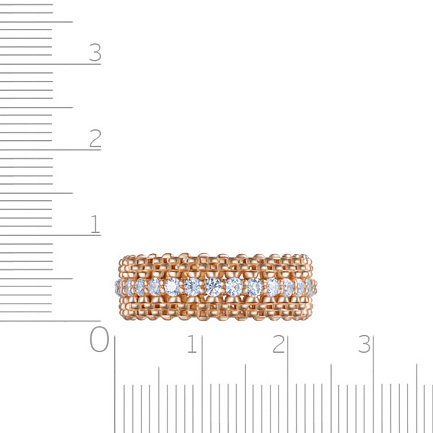 Кольцо из серебра с позолотой, фианитом