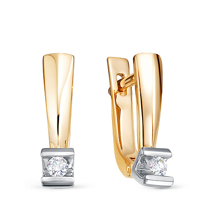 Серьги из красного золота с бриллиантами