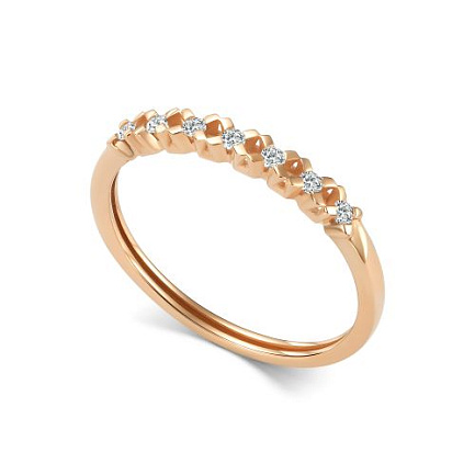 Кольцо из красного золота с бриллиантами