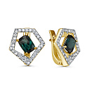 Серьги с английским замком из желтого золота