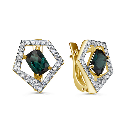 Серьги с английским замком из желтого золота