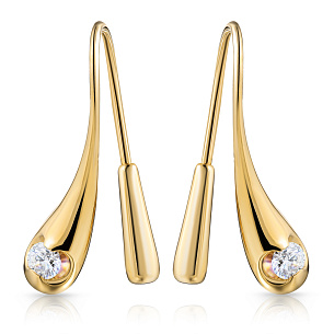 Серьги из жёлтого золота с бриллиантами