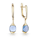 Серьги с английским замком из желтого золота с топазами