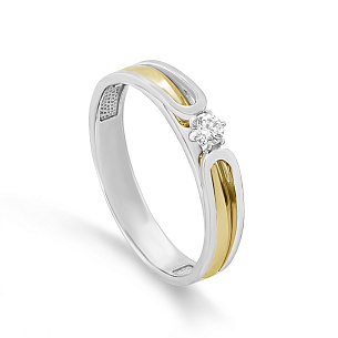 Кольцо из белого золота с бриллиантом