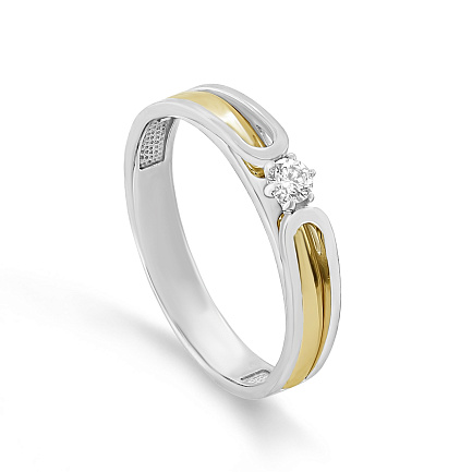 Кольцо из белого золота с бриллиантом