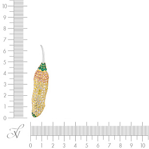 Брошь из серебра с фианитом