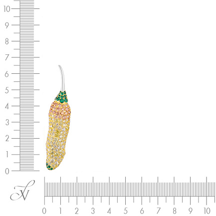 Брошь из серебра с фианитом