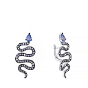 Серьги с английским замком из белого золота с бриллиантами