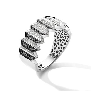 Кольцо из белого золота с бриллиантами