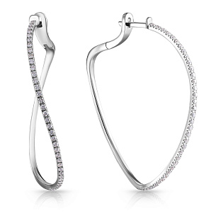 Серьги из белого золота с бриллиантами