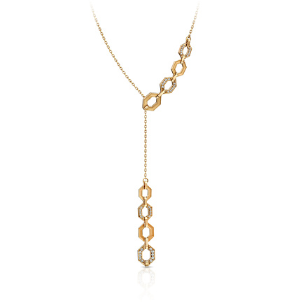 Колье из желтого золота, плетение якорное