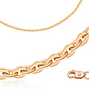 Цепь автомат из серебра с позолотой, плетение якорное