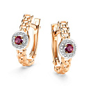 Серьги с английским замком из красного золота