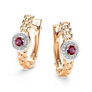 Серьги с английским замком из красного золота