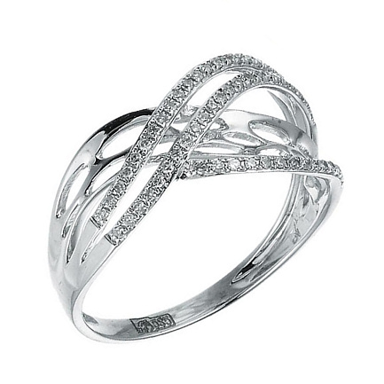 Кольцо из белого золота с бриллиантами