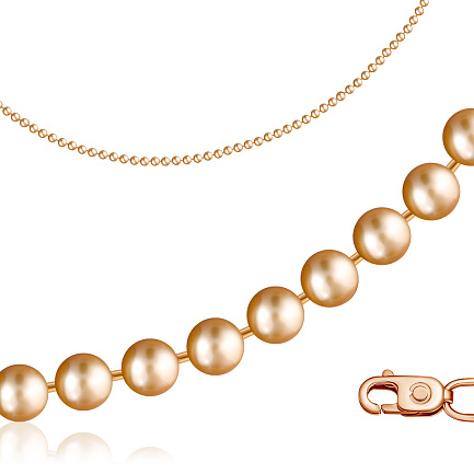 Цепь автомат из серебра, плетение перлина из шариков