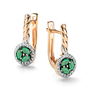 Серьги с английским замком из красного золота с бриллиантами