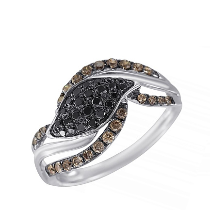 Кольцо из белого золота с бриллиантами