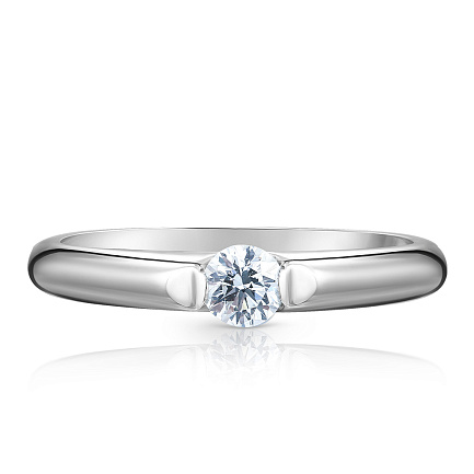 Кольцо из белого золота с бриллиантом