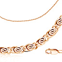 Цепь автомат из серебра с позолотой, плетение двойная спираль