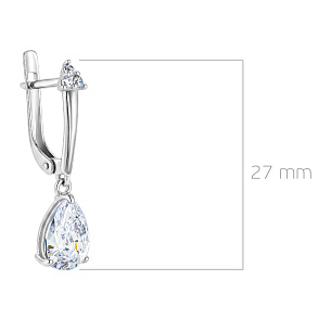 Серьги с английским замком из серебра