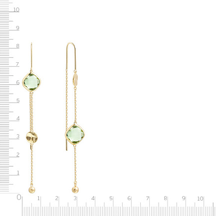 Серьги из желтого золота с аметистом
