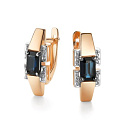 Серьги с английским замком из красного золота с бриллиантами