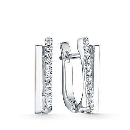 Серьги из белого золота с бриллиантами