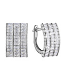 Серьги с английским замком из серебра с фианитом