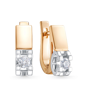 Серьги из красного золота с бриллиантами