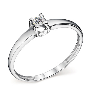 Кольцо из белого золота с бриллиантом