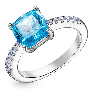 Кольцо из серебра с цирконием