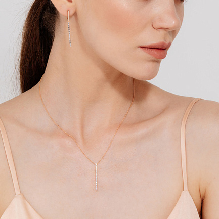 Серьги из красного золота с бриллиантами