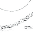 Цепь автомат из серебра, плетение якорное