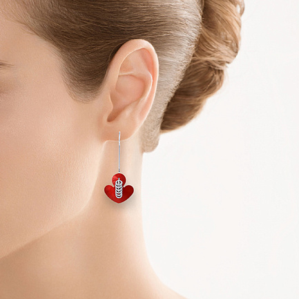 Серьги из серебра с эмалью