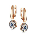 Серьги с английским замком из красного золота с бриллиантами