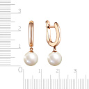 Серьги с английским замком из красного золота с жемчугом