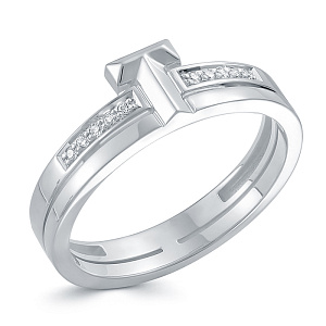 Кольцо из белого золота с бриллиантами