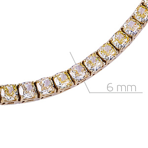 Колье из серебра с позолотой, фианитом