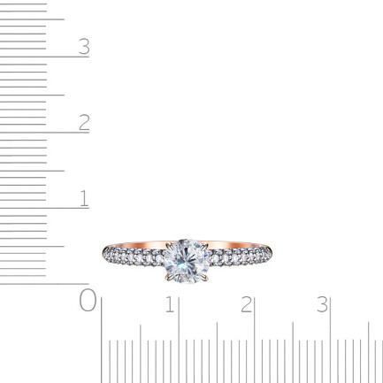 Кольцо из красного золота с фианитом