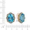 Серьги из желтого золота с бриллиантами, топазами