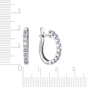 Серьги с английским замком из белого золота с бриллиантом