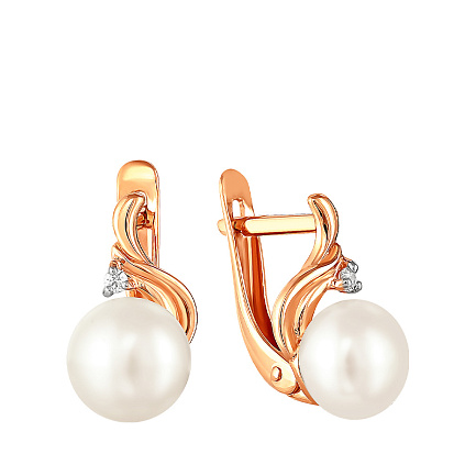 Серьги с английским замком из красного золота