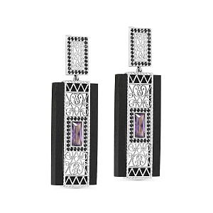 Серьги с английским замком из серебра с фианитами