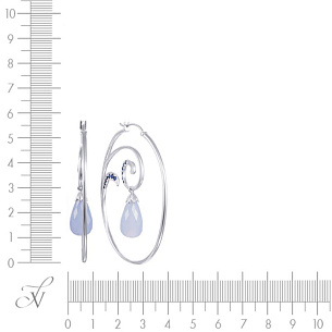 Конго из белого золота с сапфирами, халцедонами