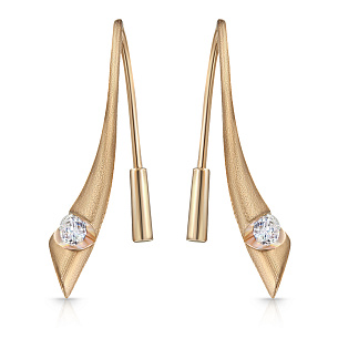 Серьги Продевки из красного золота с бриллиантами