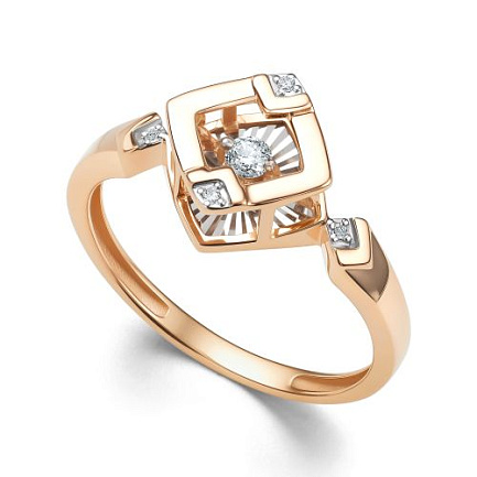 Кольцо из красного золота с бриллиантами