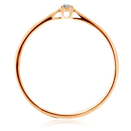 Кольцо из красного золота с бриллиантом