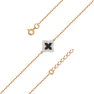 Браслет декоративный из серебра с эмалью