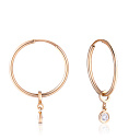 Серьги детские из красного золота с фианитом